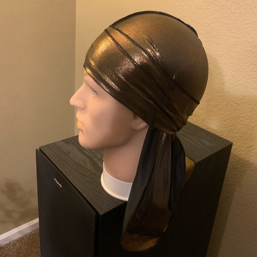 Metallic Unisex Doo Rag, With Long Tail, Wide Straps. Brand new,